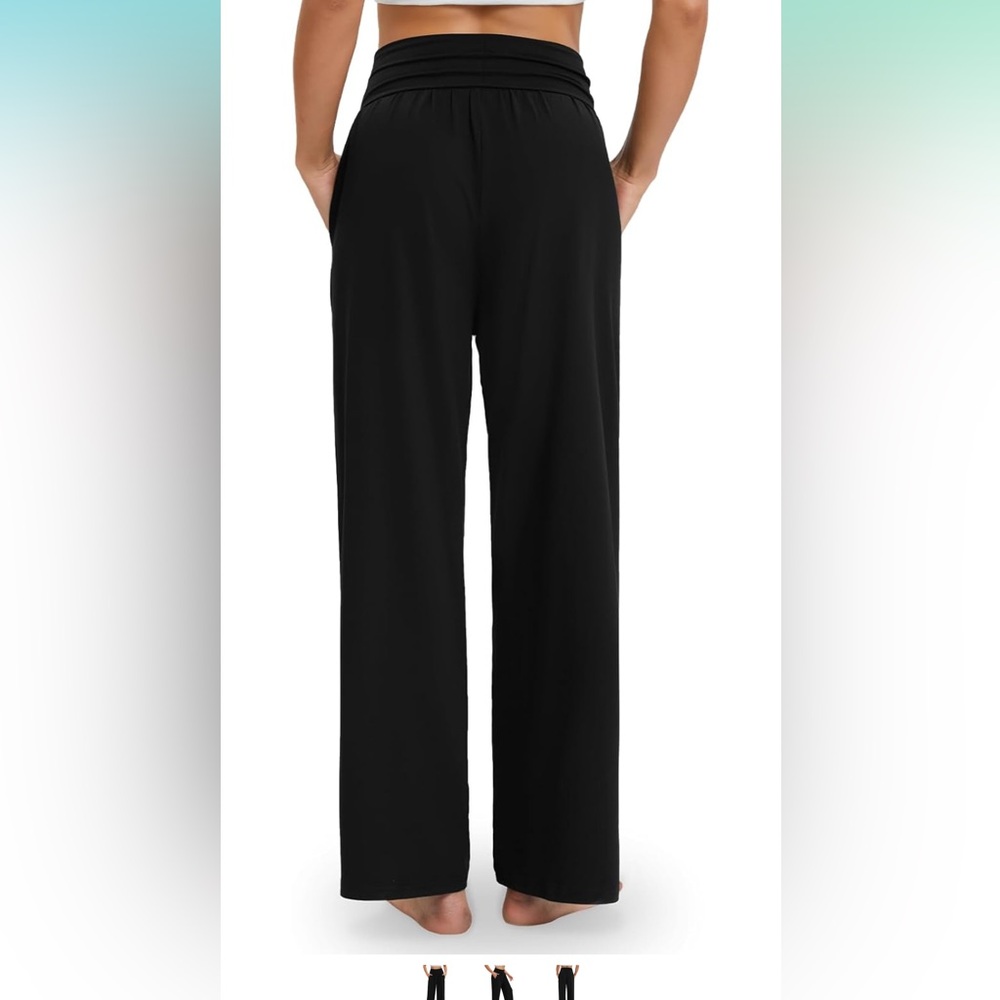 Women's Black Wide-Leg Pants - Picture 3 of 3